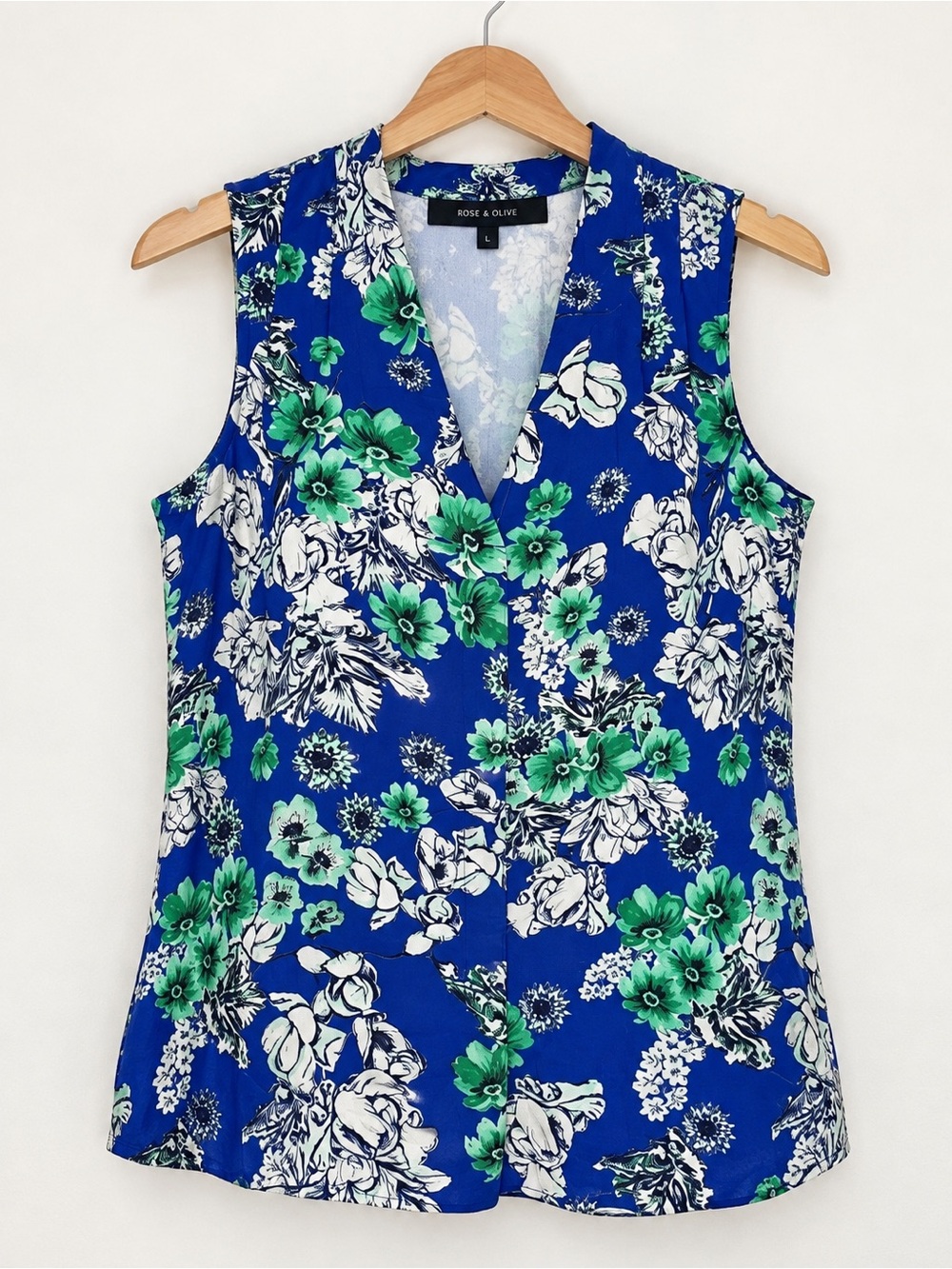 Rose & Olive Floral Women's Blouse, Size Large